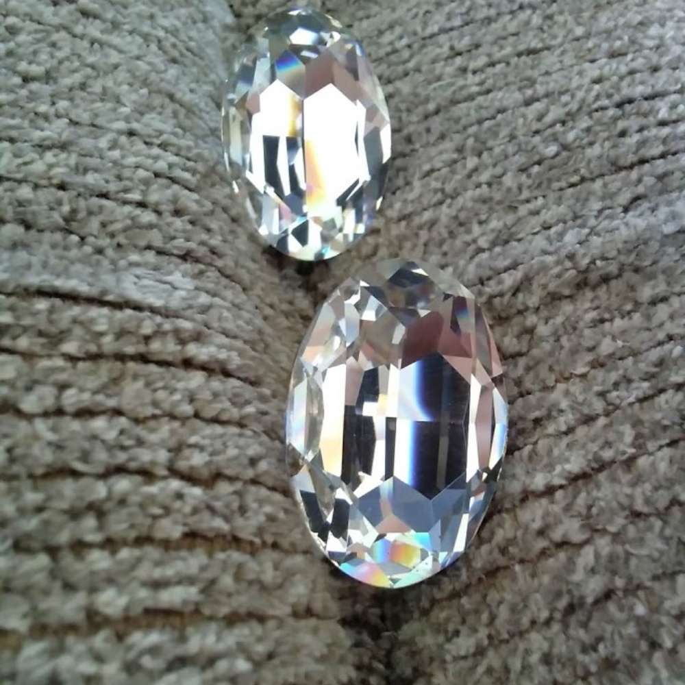 Vintage Large Rhinestone Earrings